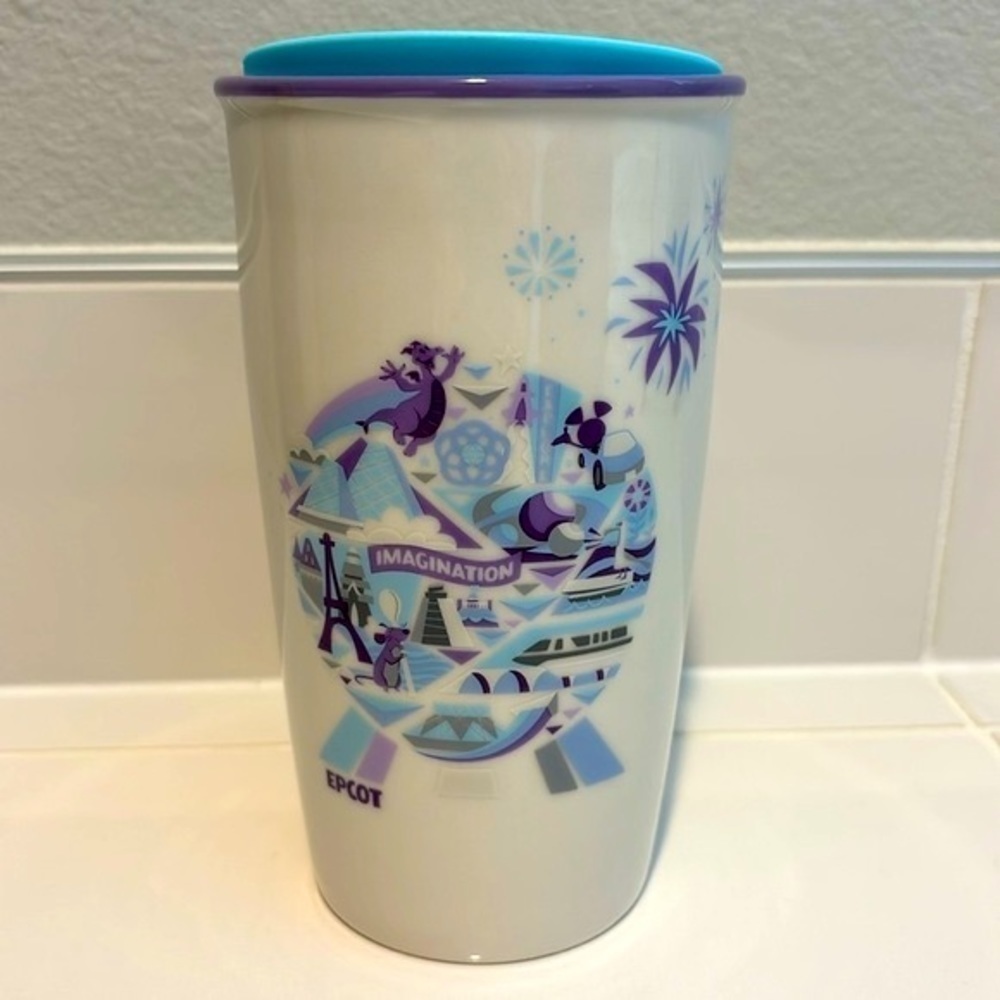 Starbucks Coffee Disney Epcot Retired Ceramic travel Mug Tumbler 2019 Collection